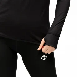 Black Long Sleeved Zip Top