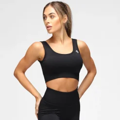 Black Ribbed Seamless Bra