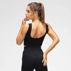 Black Ribbed Seamless Bra
