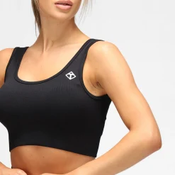 Black Ribbed Seamless Bra