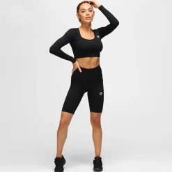 Black Ribbed Seamless Shorts