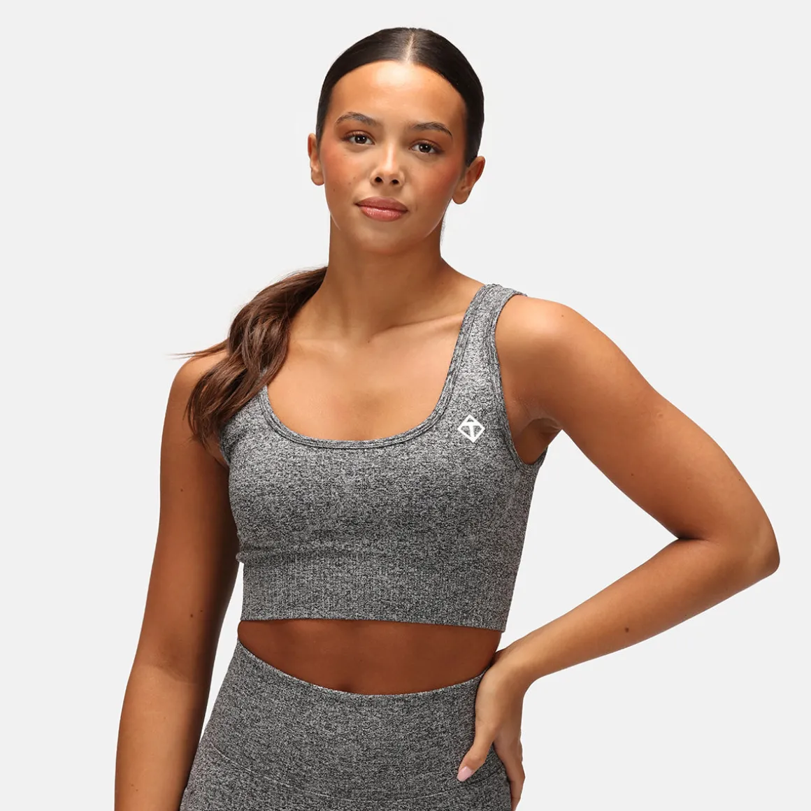 Charcoal Ribbed Seamless Bra