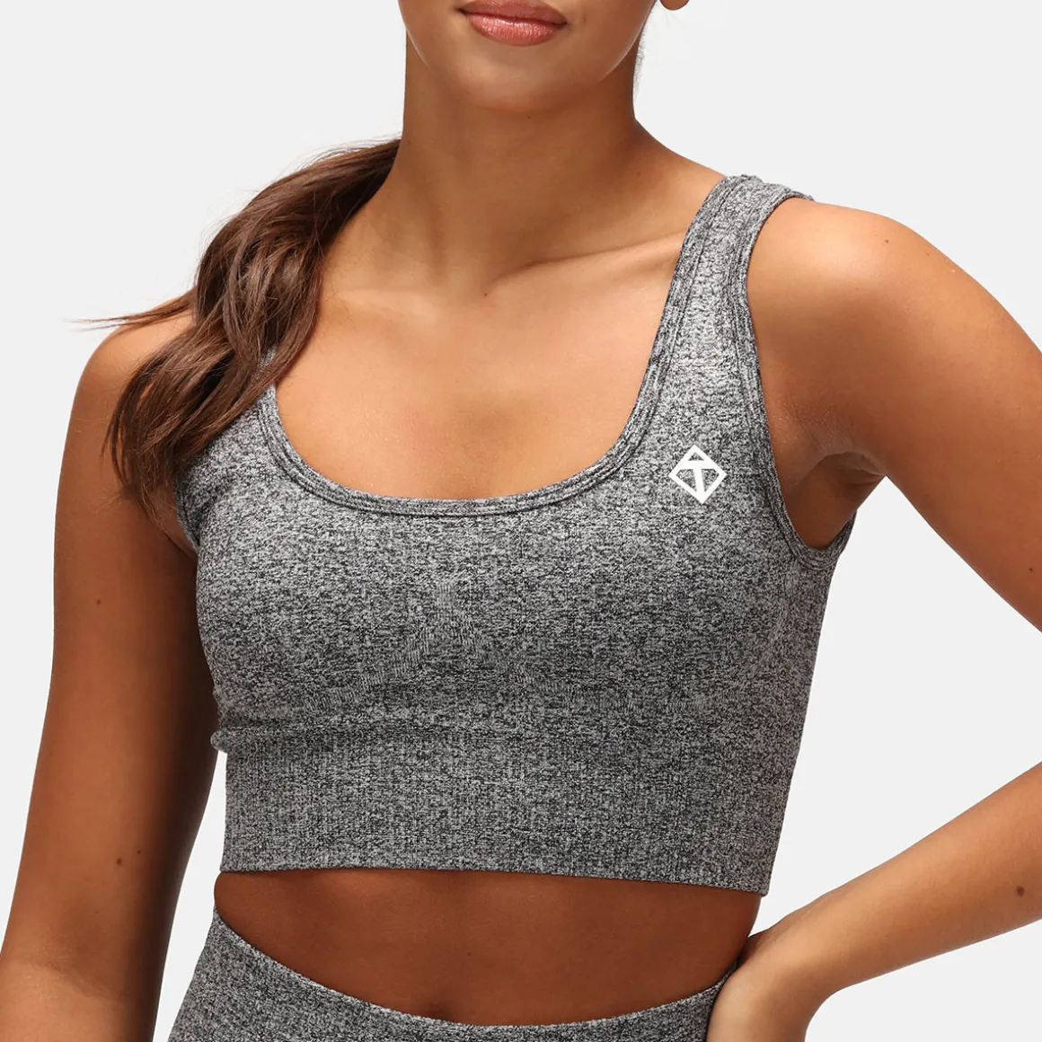 Charcoal Ribbed Seamless Bra