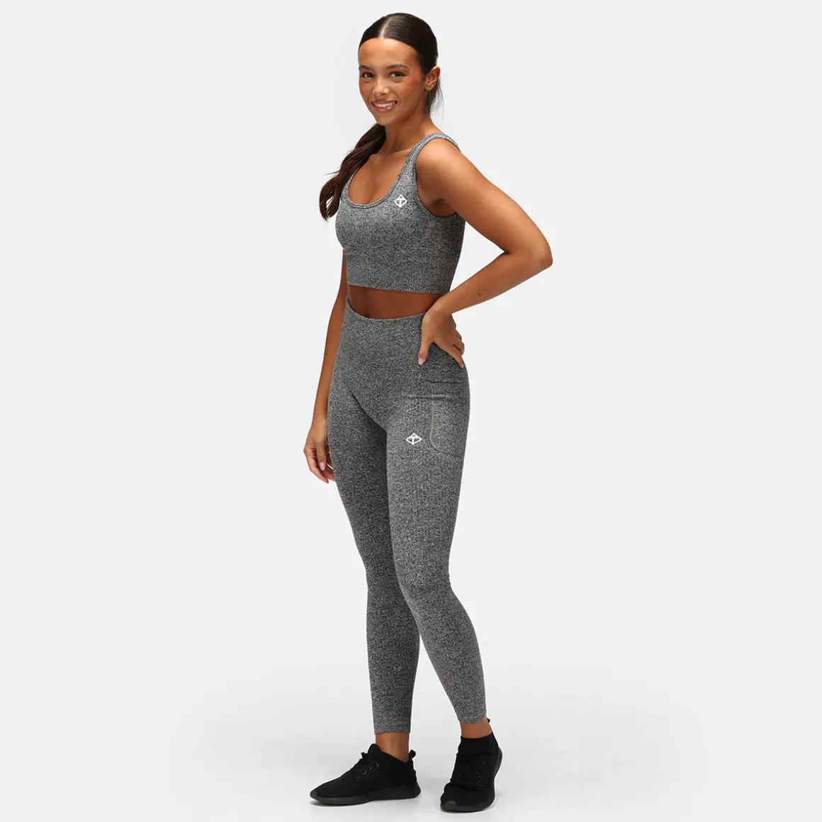 Charcoal Ribbed Seamless Bra