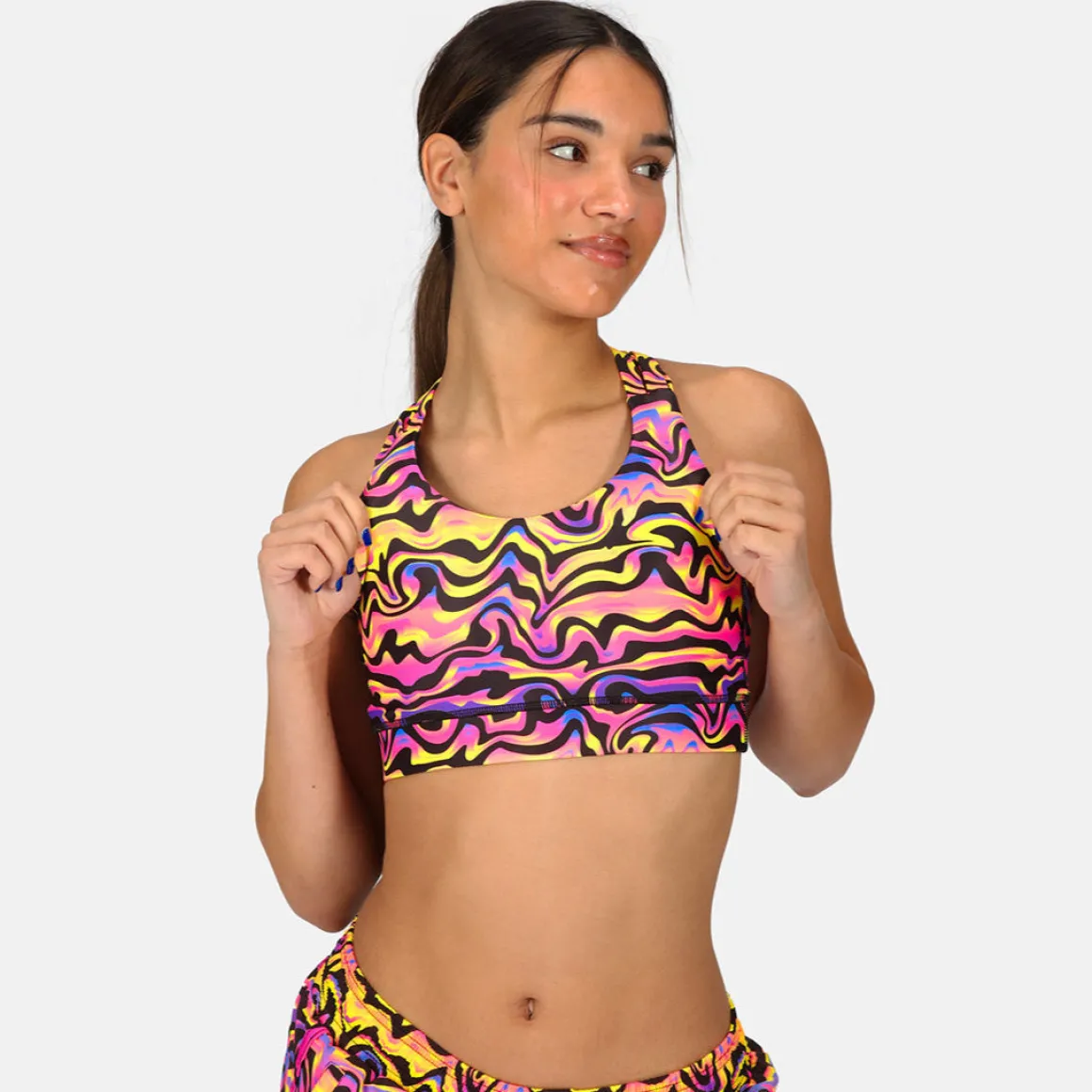 Coral Waves Cross Back Bra