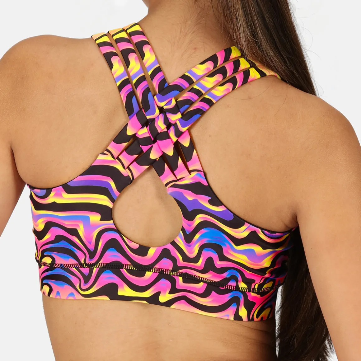 Coral Waves Cross Back Bra