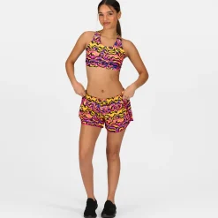 Coral Waves Loose Fit Workout Shorts