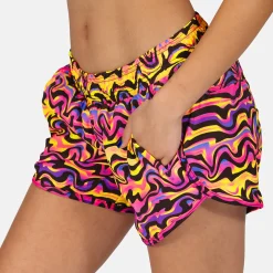 Coral Waves Loose Fit Workout Shorts