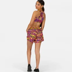 Coral Waves Loose Fit Workout Shorts