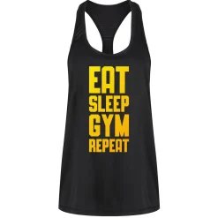 Eat Sleep Gym Repeat Mesh Racerback Vest