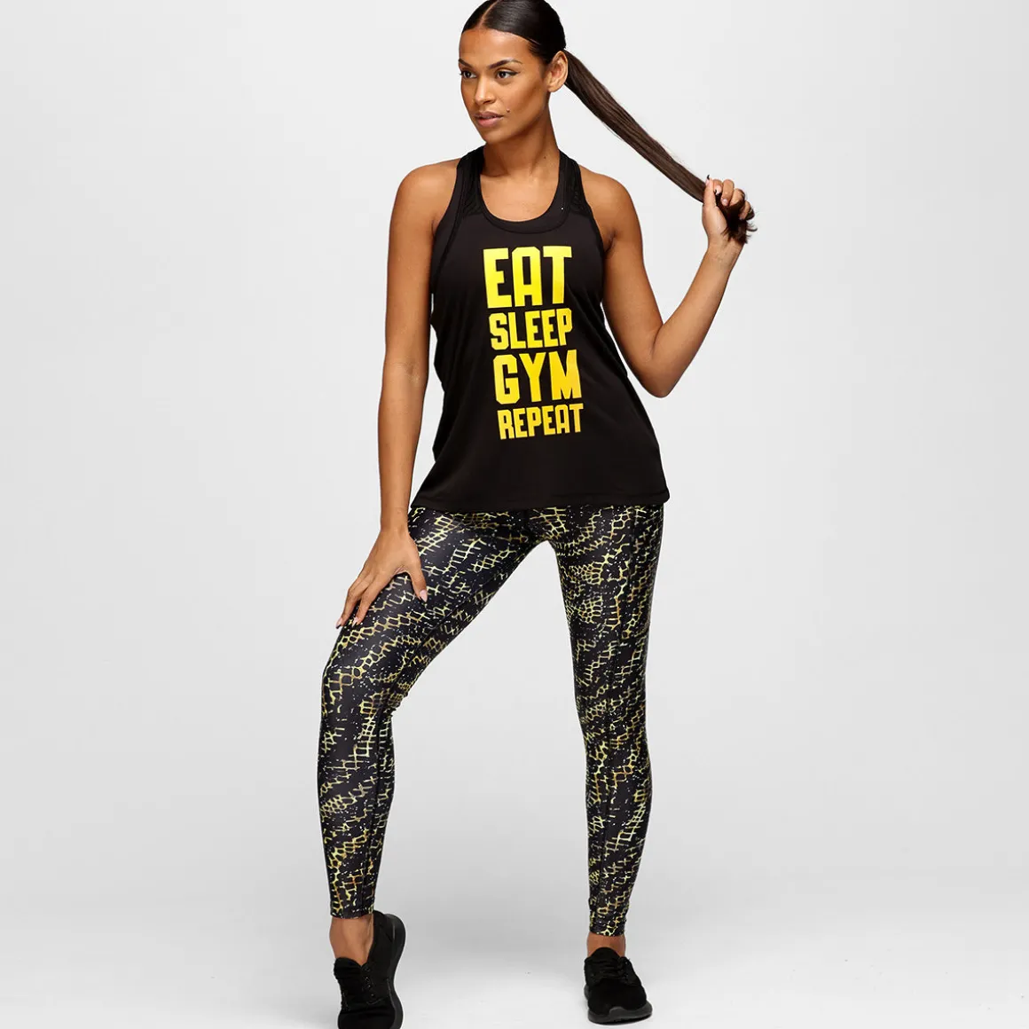 Eat Sleep Gym Repeat Mesh Racerback Vest