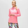 Electric Pink Cowl Neck Hoodie