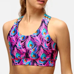 Flamboyant Feathers Cross Back Bra