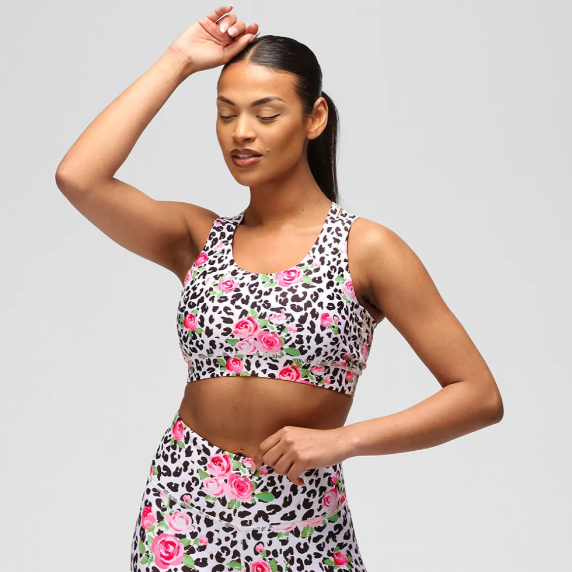 Jungle Rose Cross Back Bra