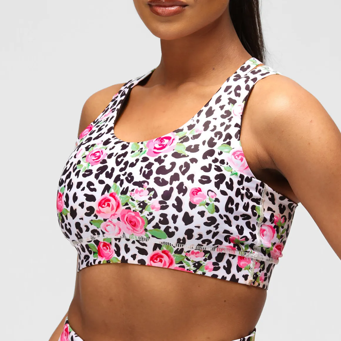 Jungle Rose Cross Back Bra