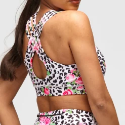 Jungle Rose Cross Back Bra