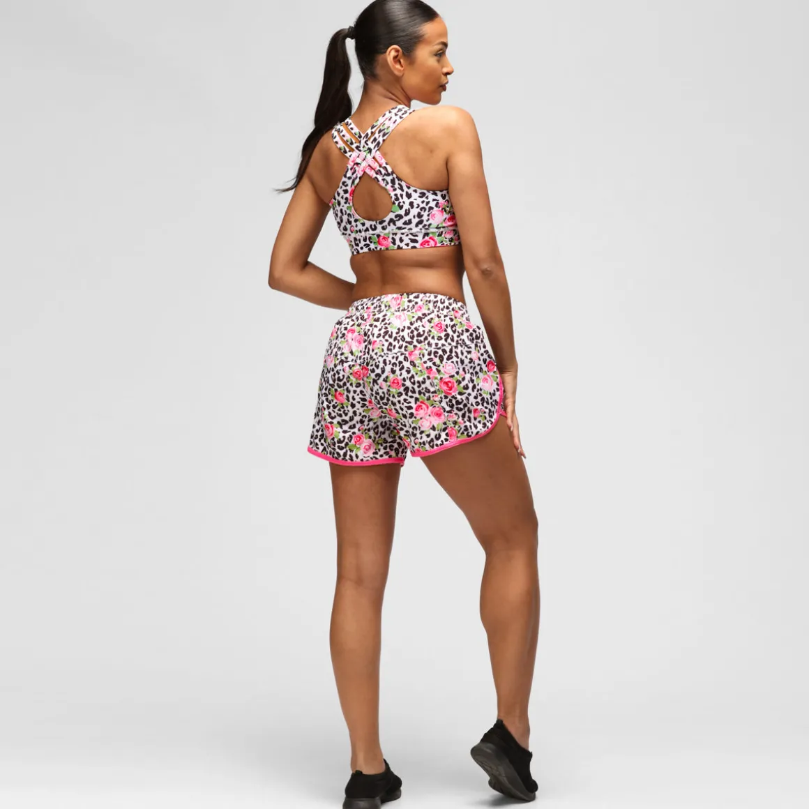 Jungle Rose Loose Fit Workout Shorts