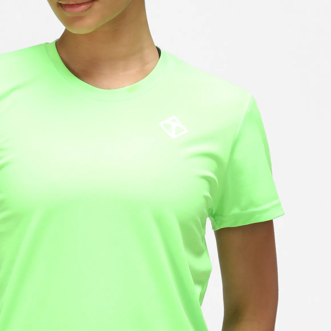 Lime Green Diamond Ladies Technical T-Shirt