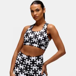 Monochrome Jigsaw Cross Back Bra