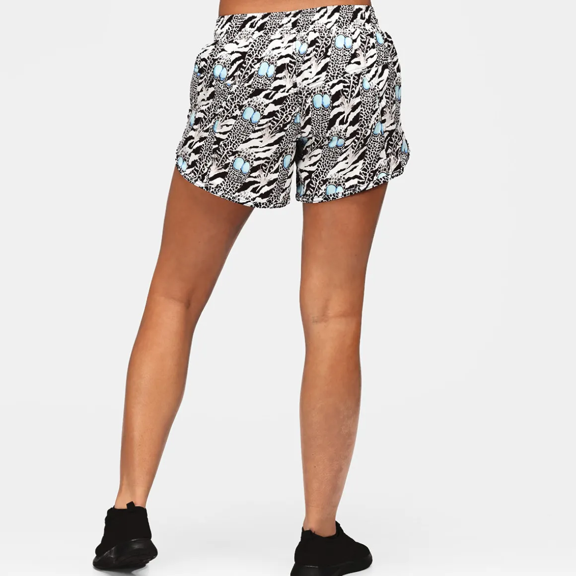 Monochrome Quill Loose Fit Workout Shorts