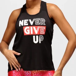 'Never Give Up' Mesh Racerback Vest