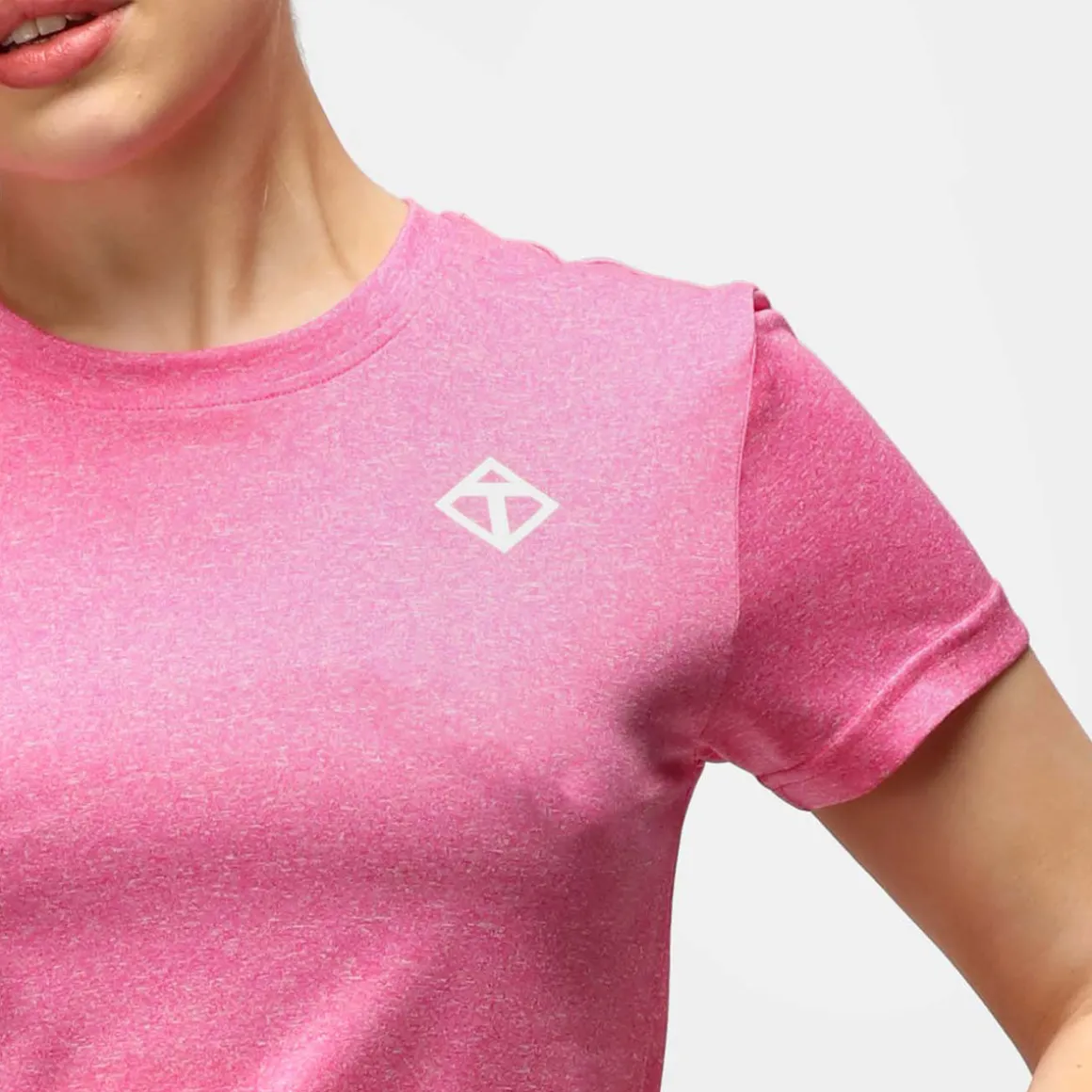 Pink Melange Diamond Ladies Technical T-Shirt