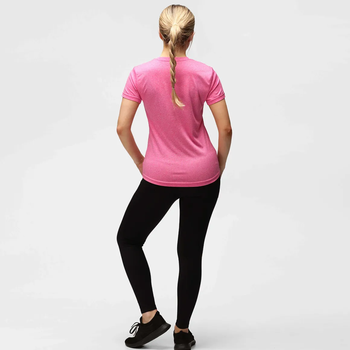 Pink Melange Diamond Ladies Technical T-Shirt