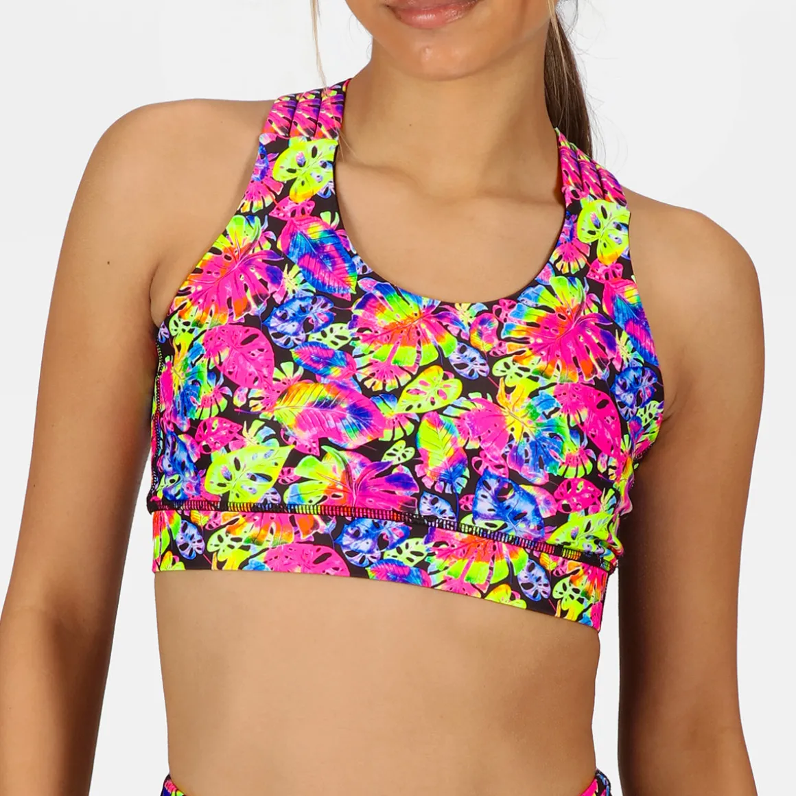 Summer Palm Cross Back Bra