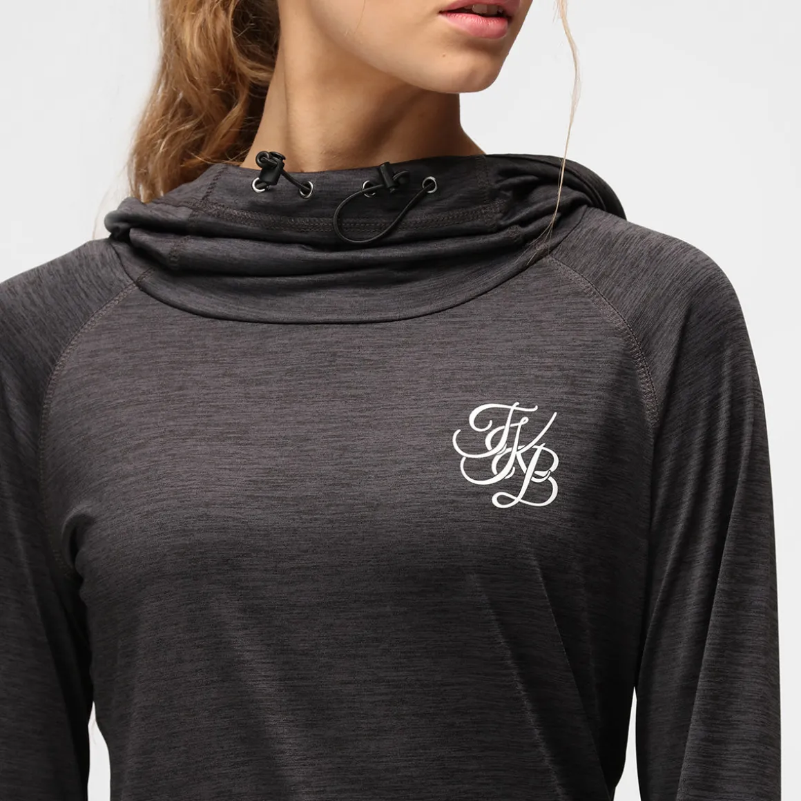 TKB Black Slate Cowl Neck Hoodie