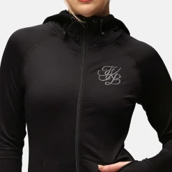 TKB Ladies Jet Black Zipped Hoodie