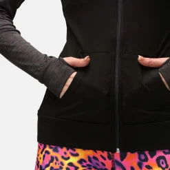 TKB Ladies Slate Melange Zipped Hoodie