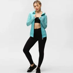 TKB Ladies Turquoise Melange Zipped Hoodie