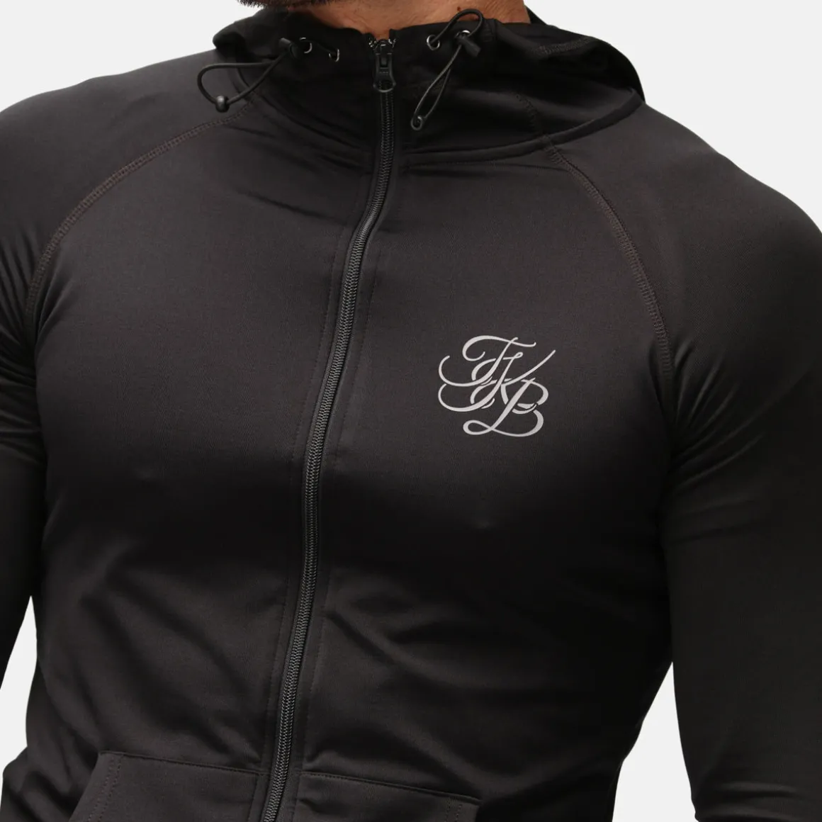 TKB Man Jet Black Zipped Hoodie