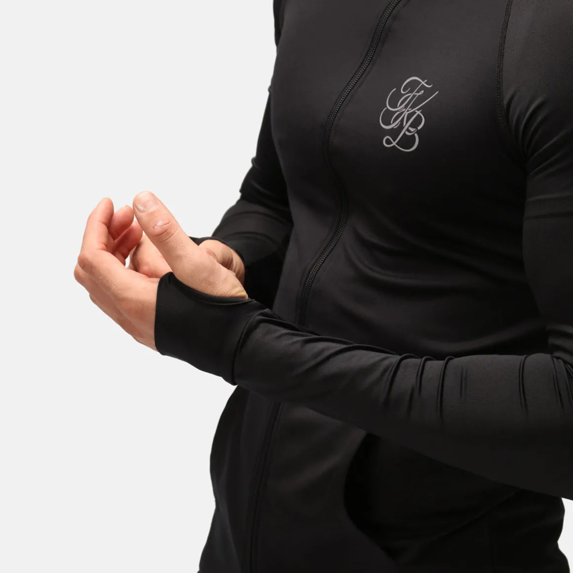 TKB Man Jet Black Zipped Hoodie