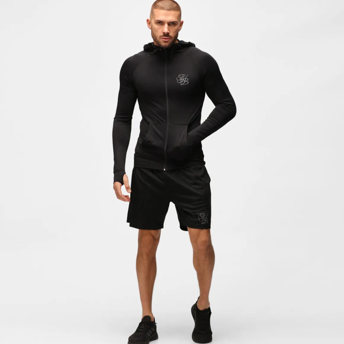 TKB Man Jet Black Zipped Hoodie