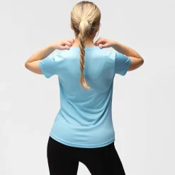Turquoise Melange Diamond Ladies Technical T-Shirt