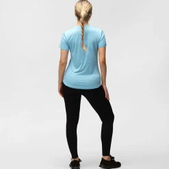 Turquoise Melange Diamond Ladies Technical T-Shirt